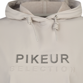 Pale grey hoodie with PIKEUR SELECTION logo on chest